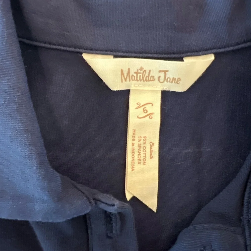 Matilda Jane Puff Sleeve Collared 2 Shirts (1 White and 1 Navy) Size 6